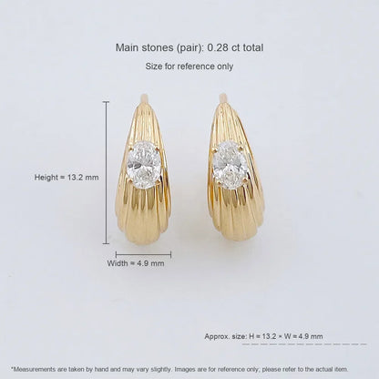0.3 ctw Celestial Oval-Cut Lab-Grown Diamond Earrings in 18K Yellow Gold