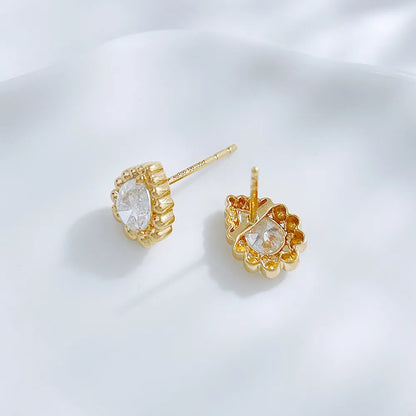 1.08 ctw Pear-Cut Lab-Grown Diamond Drop Earrings in 18K Yellow Gold