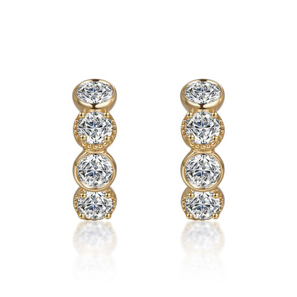 0.93 ctw Round-Cut Lab-Grown Diamond Earrings in 18K Yellow Gold