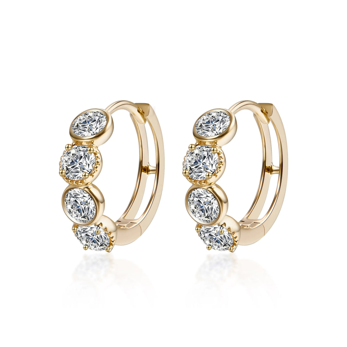 0.93 ctw Round-Cut Lab-Grown Diamond Earrings in 18K Yellow Gold