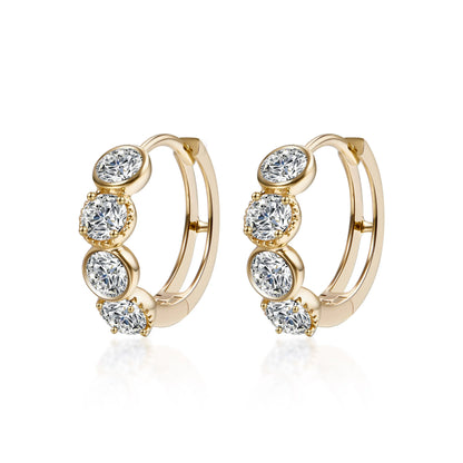 0.93 ctw Round-Cut Lab-Grown Diamond Earrings in 18K Yellow Gold