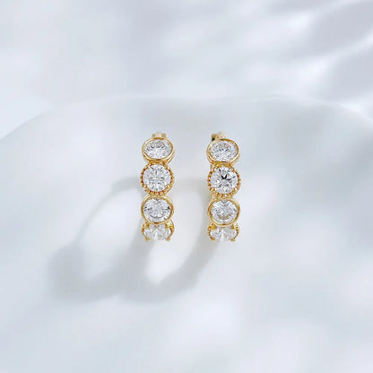 0.93 ctw Round-Cut Lab-Grown Diamond Earrings in 18K Yellow Gold