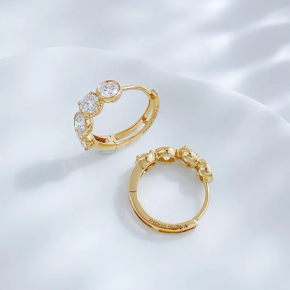 0.93 ctw Round-Cut Lab-Grown Diamond Earrings in 18K Yellow Gold