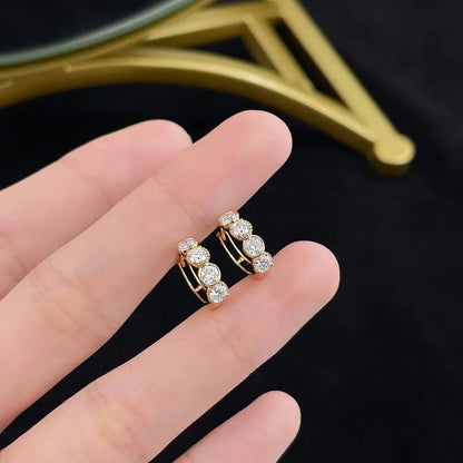 0.93 ctw Round-Cut Lab-Grown Diamond Earrings in 18K Yellow Gold