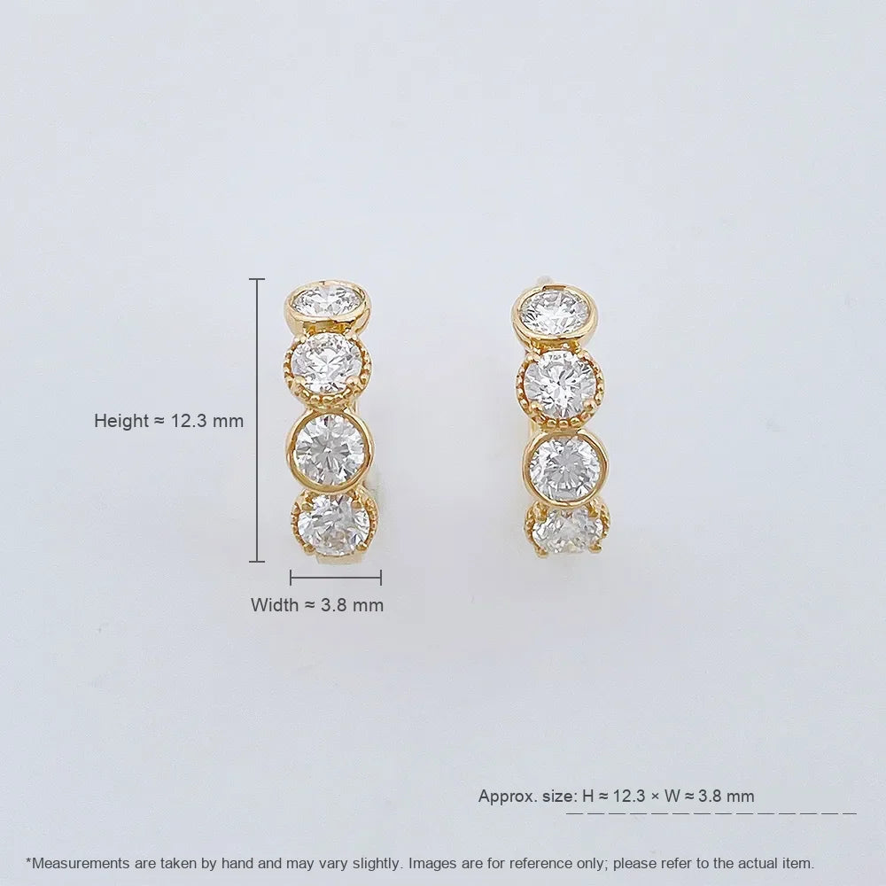 0.93 ctw Round-Cut Lab-Grown Diamond Earrings in 18K Yellow Gold