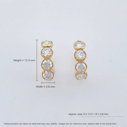 0.93 ctw Round-Cut Lab-Grown Diamond Earrings in 18K Yellow Gold