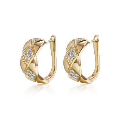 0.25 ctw Cluster Round-Cut Lab-Grown Diamond Earrings in 18K Yellow Gold