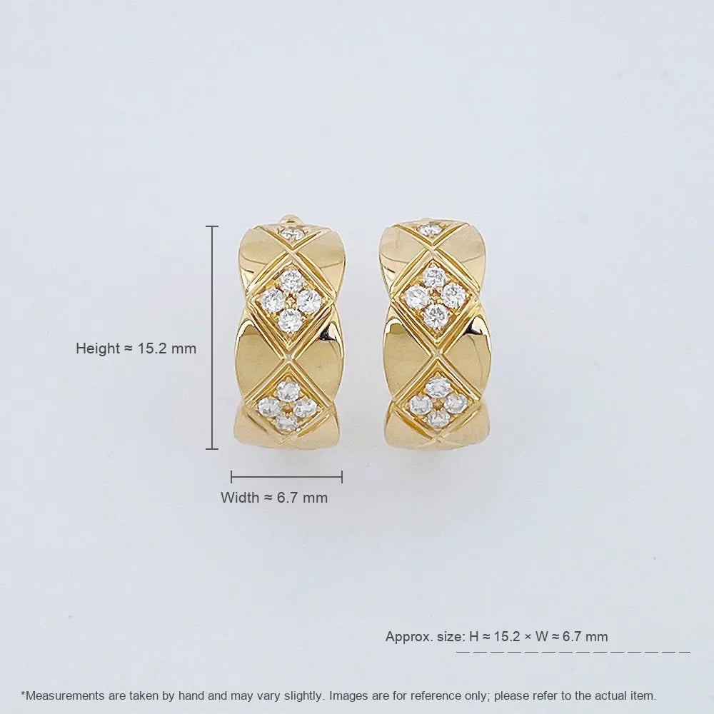 0.25 ctw Cluster Round-Cut Lab-Grown Diamond Earrings in 18K Yellow Gold