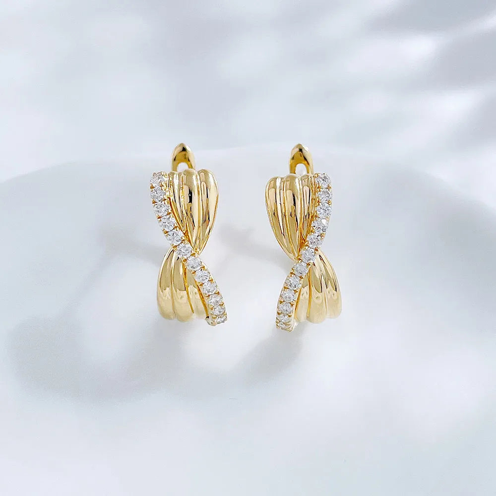 0.22 ctw Round-Cut Lab-Grown Diamond Earrings in 18K Yellow Gold