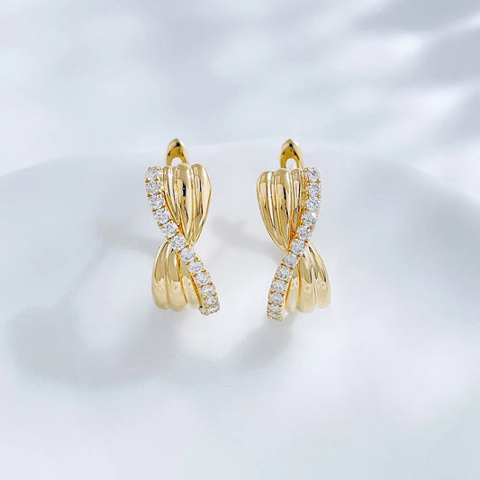 0.22 ctw Round-Cut Lab-Grown Diamond Earrings in 18K Yellow Gold