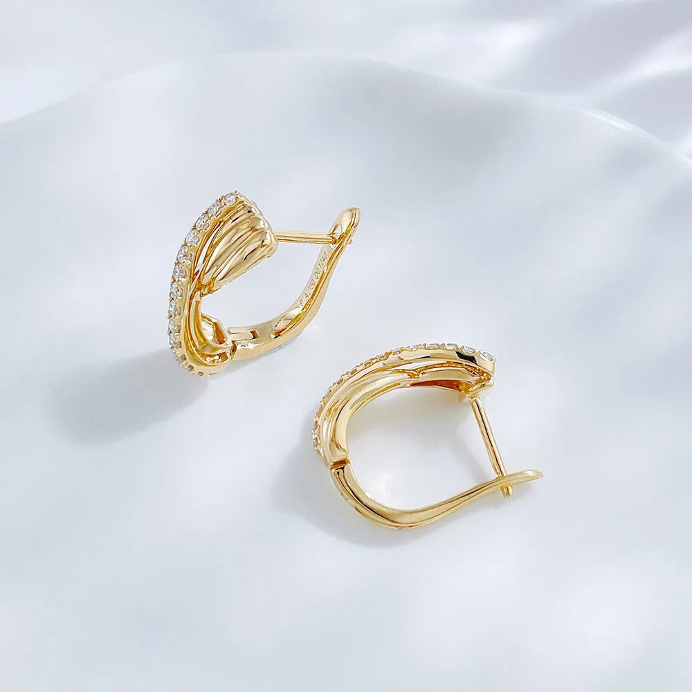 0.22 ctw Round-Cut Lab-Grown Diamond Earrings in 18K Yellow Gold