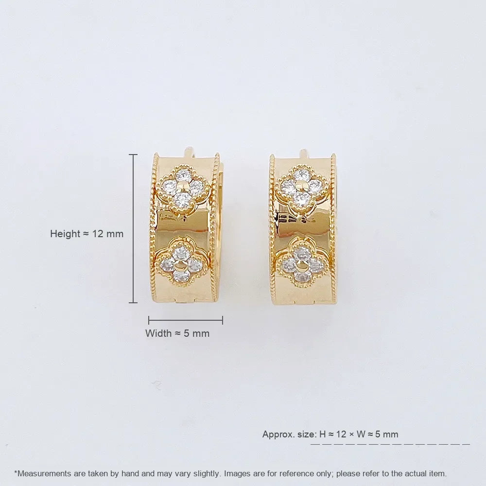 0.16 ctw Floral Round-Cut Lab-Grown Diamond Earrings in 18K Yellow Gold