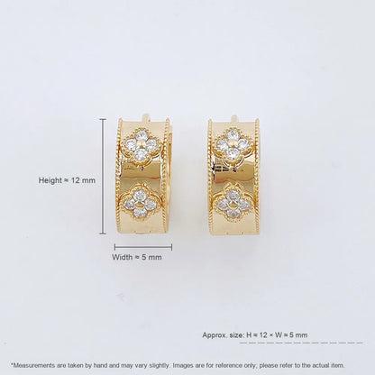 0.16 ctw Floral Round-Cut Lab-Grown Diamond Earrings in 18K Yellow Gold