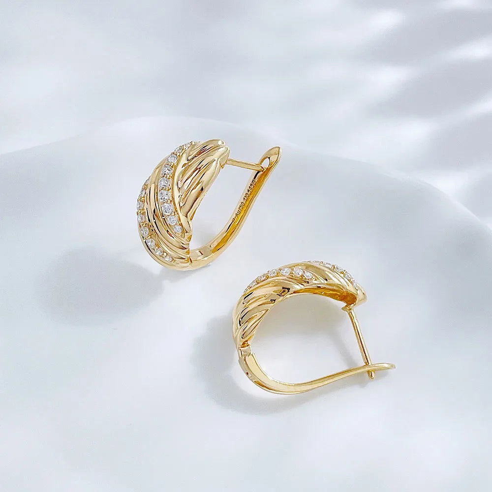 0.3 ctw Round-Cut Lab-Grown Diamond Earrings in 18K Yellow Gold