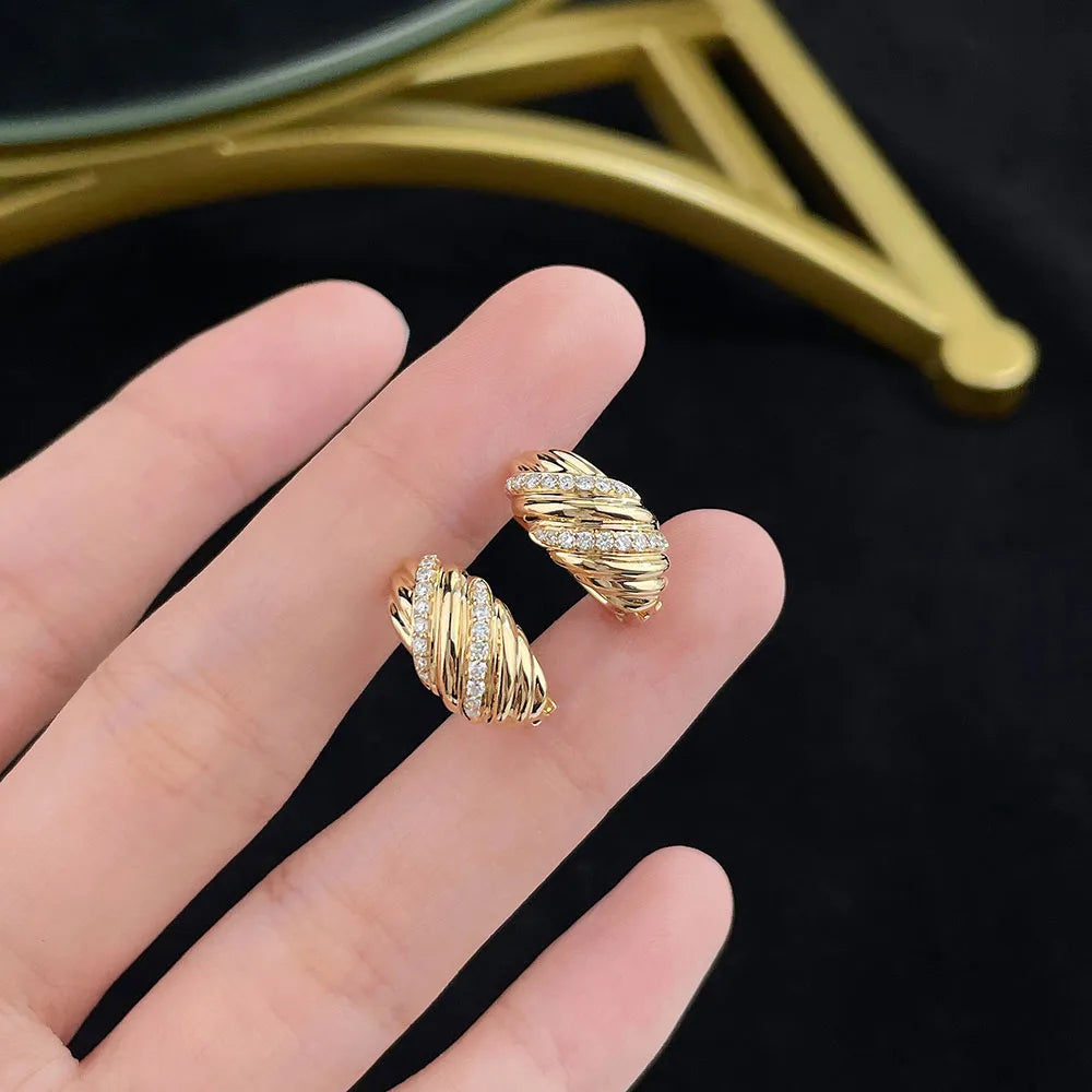 0.3 ctw Round-Cut Lab-Grown Diamond Earrings in 18K Yellow Gold