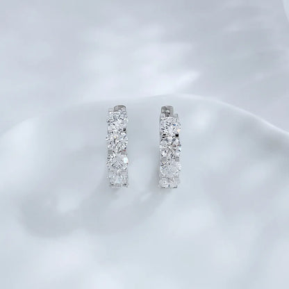 2.15 ctw Celestial Round-Cut Lab-Grown Diamond Earrings in 18K White Gold
