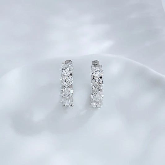 2.15 ctw Celestial Round-Cut Lab-Grown Diamond Earrings in 18K White Gold