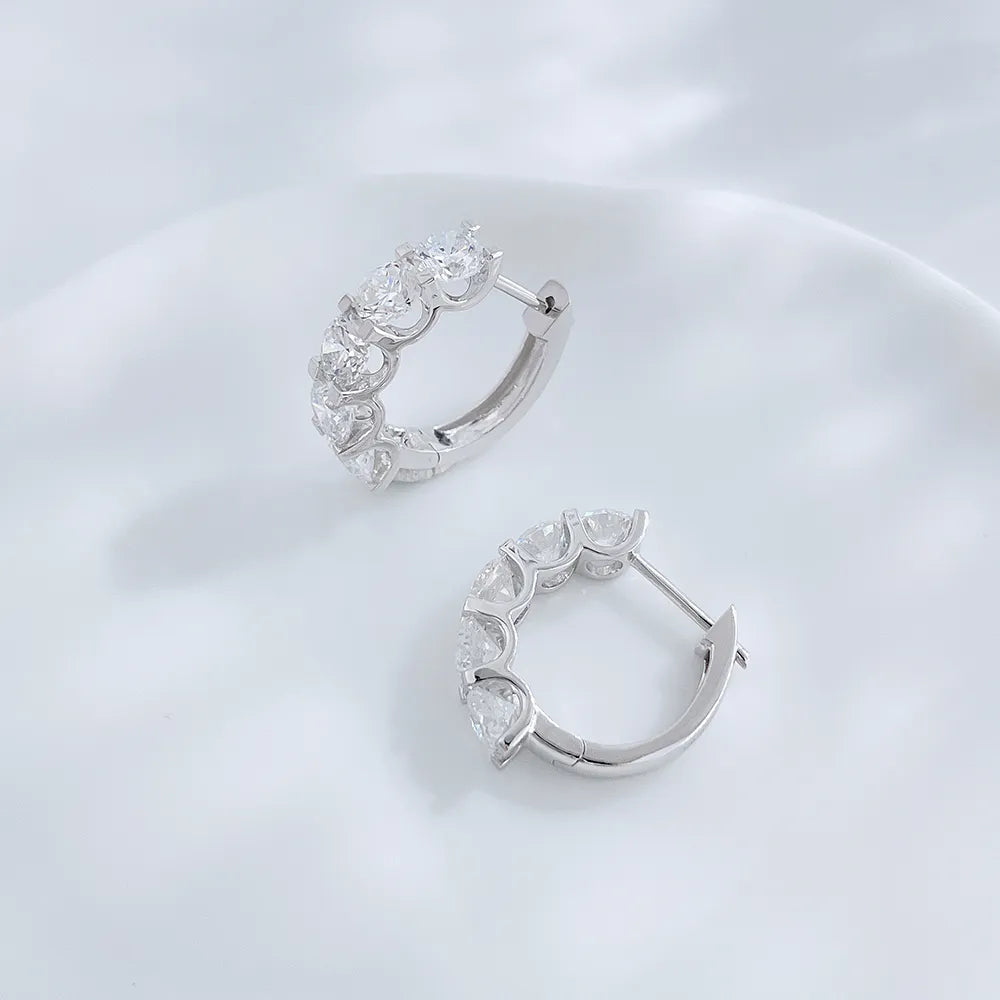 2.15 ctw Celestial Round-Cut Lab-Grown Diamond Earrings in 18K White Gold