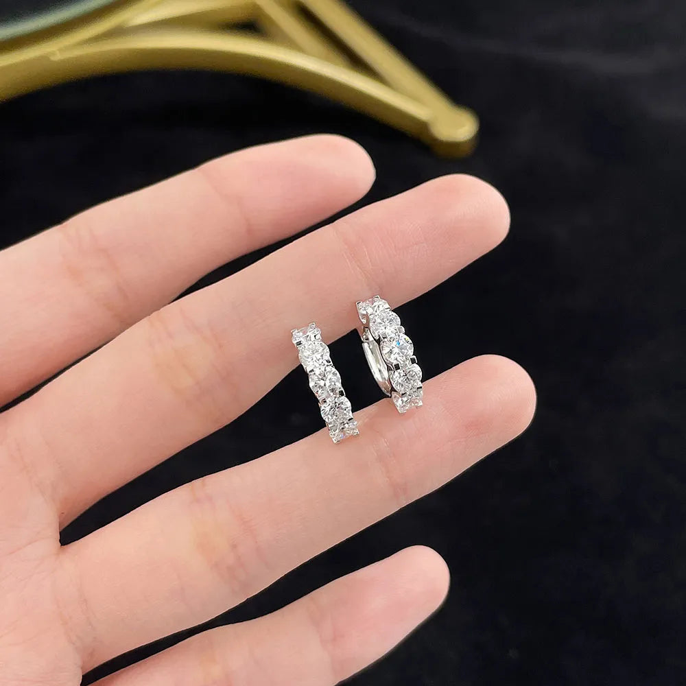 2.15 ctw Celestial Round-Cut Lab-Grown Diamond Earrings in 18K White Gold