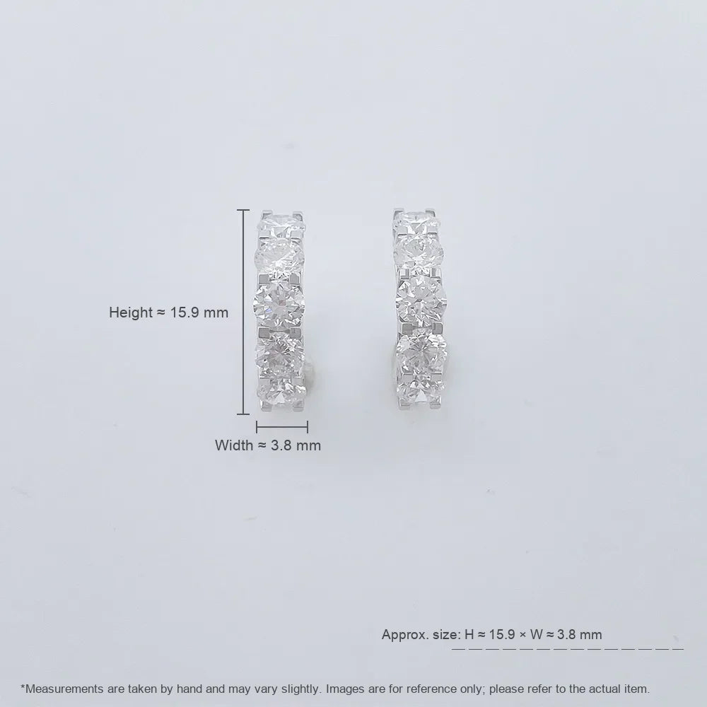2.15 ctw Celestial Round-Cut Lab-Grown Diamond Earrings in 18K White Gold