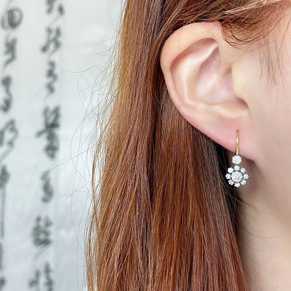 0.6 ctw Floral Round-Cut Lab-Grown Diamond Earrings in 18K Two-Tone Gold