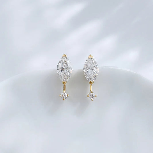 0.84 ctw Celestial Marquise-Cut Lab-Grown Diamond Stud Earrings in 18K Yellow Gold