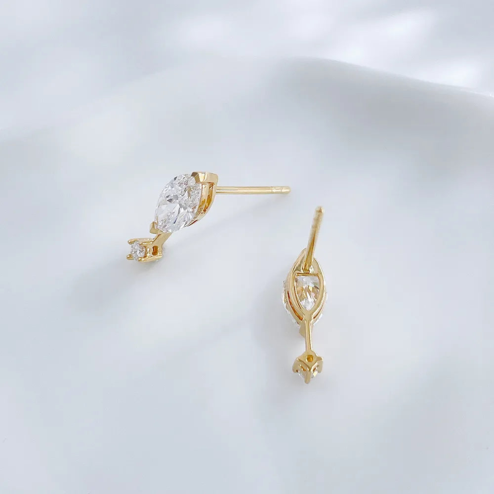 0.84 ctw Celestial Marquise-Cut Lab-Grown Diamond Stud Earrings in 18K Yellow Gold