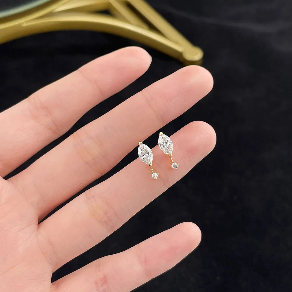 0.84 ctw Celestial Marquise-Cut Lab-Grown Diamond Stud Earrings in 18K Yellow Gold