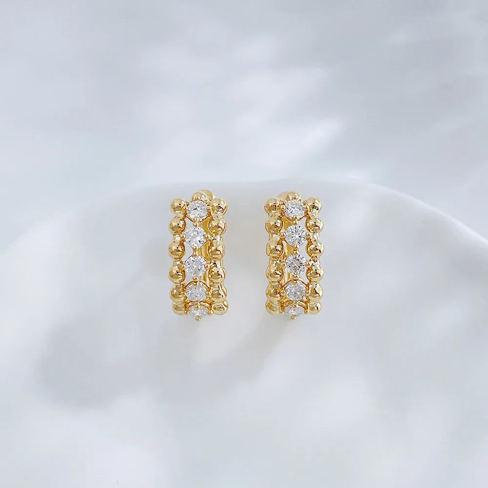 0.4 ctw Celestial Stackable Round-Cut Lab-Grown Diamond Earrings in 18K Yellow Gold