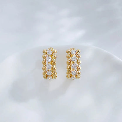0.4 ctw Celestial Stackable Round-Cut Lab-Grown Diamond Earrings in 18K Yellow Gold