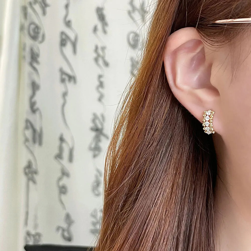 0.4 ctw Celestial Stackable Round-Cut Lab-Grown Diamond Earrings in 18K Yellow Gold