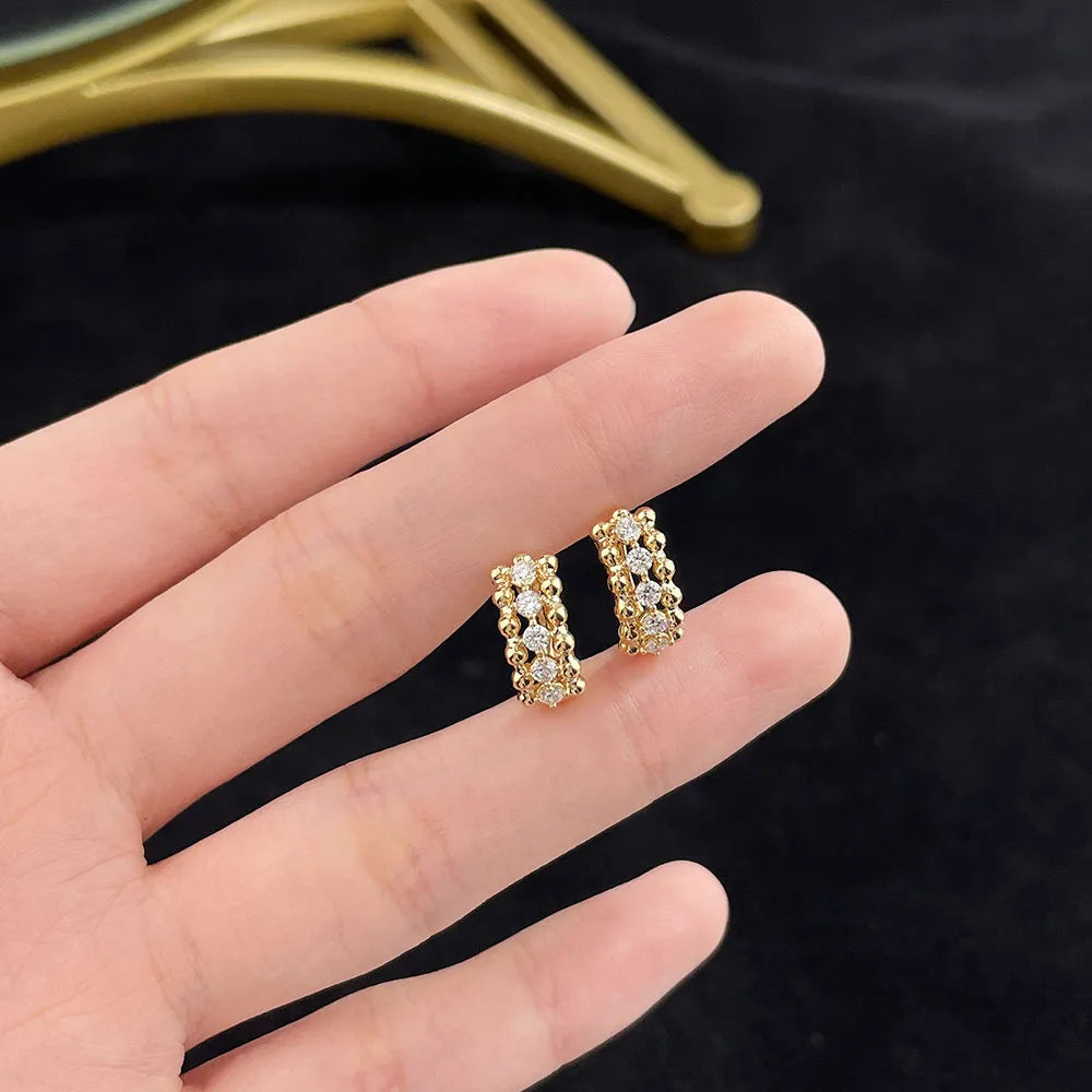 0.4 ctw Celestial Stackable Round-Cut Lab-Grown Diamond Earrings in 18K Yellow Gold