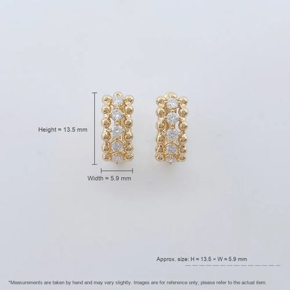 0.4 ctw Celestial Stackable Round-Cut Lab-Grown Diamond Earrings in 18K Yellow Gold