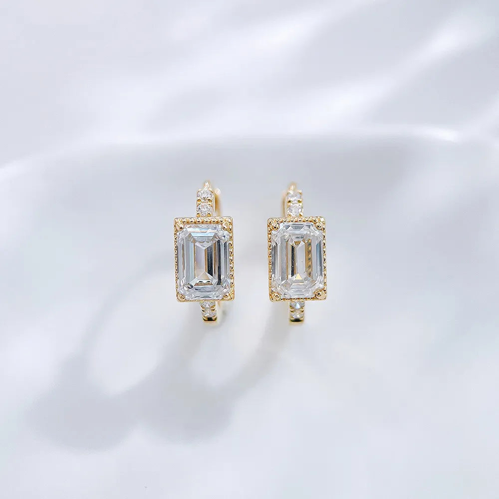 1.09 ctw Celestial Emerald-Cut Lab-Grown Diamond Stud Earrings in 18K Yellow Gold