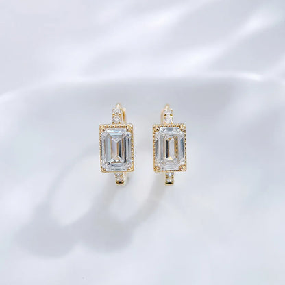 1.09 ctw Celestial Emerald-Cut Lab-Grown Diamond Stud Earrings in 18K Yellow Gold