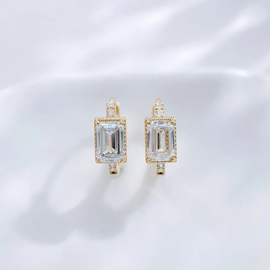 1.09 ctw Celestial Emerald-Cut Lab-Grown Diamond Stud Earrings in 18K Yellow Gold