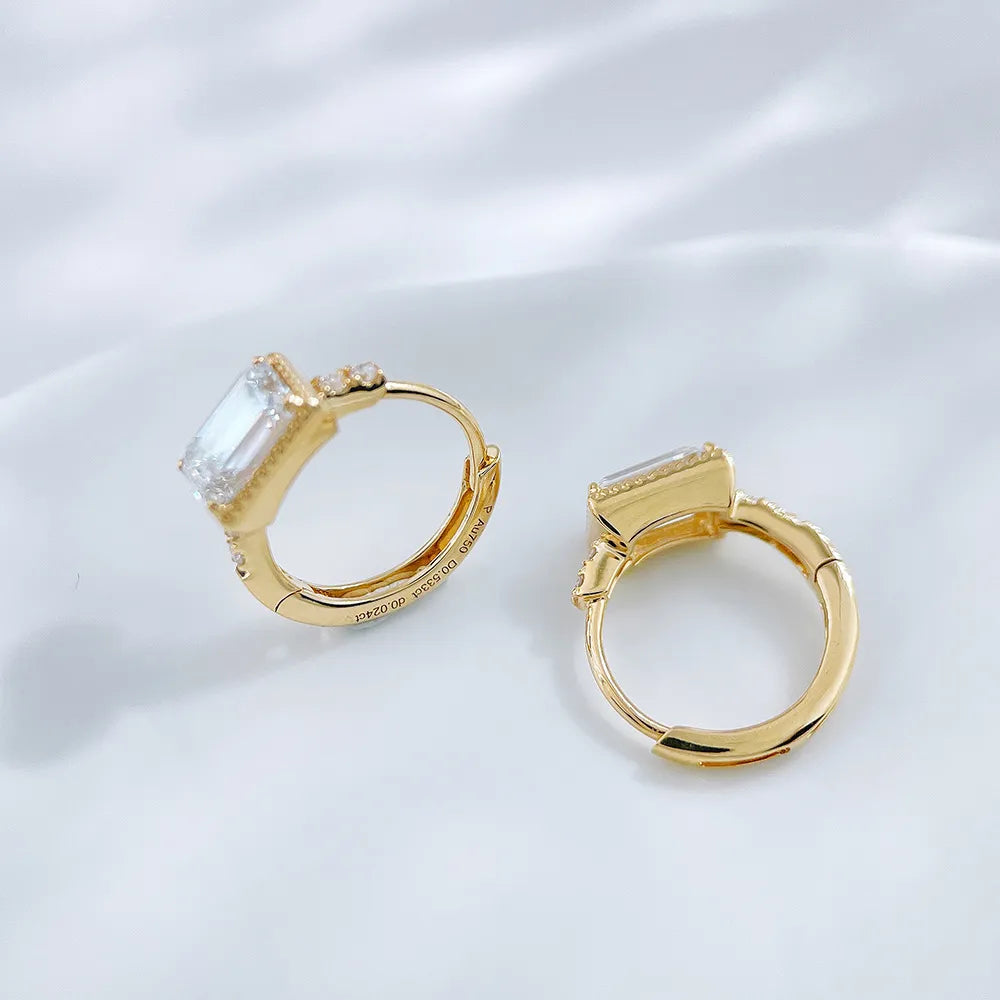 1.09 ctw Celestial Emerald-Cut Lab-Grown Diamond Stud Earrings in 18K Yellow Gold