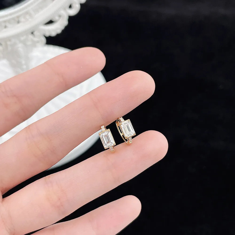 1.09 ctw Celestial Emerald-Cut Lab-Grown Diamond Stud Earrings in 18K Yellow Gold