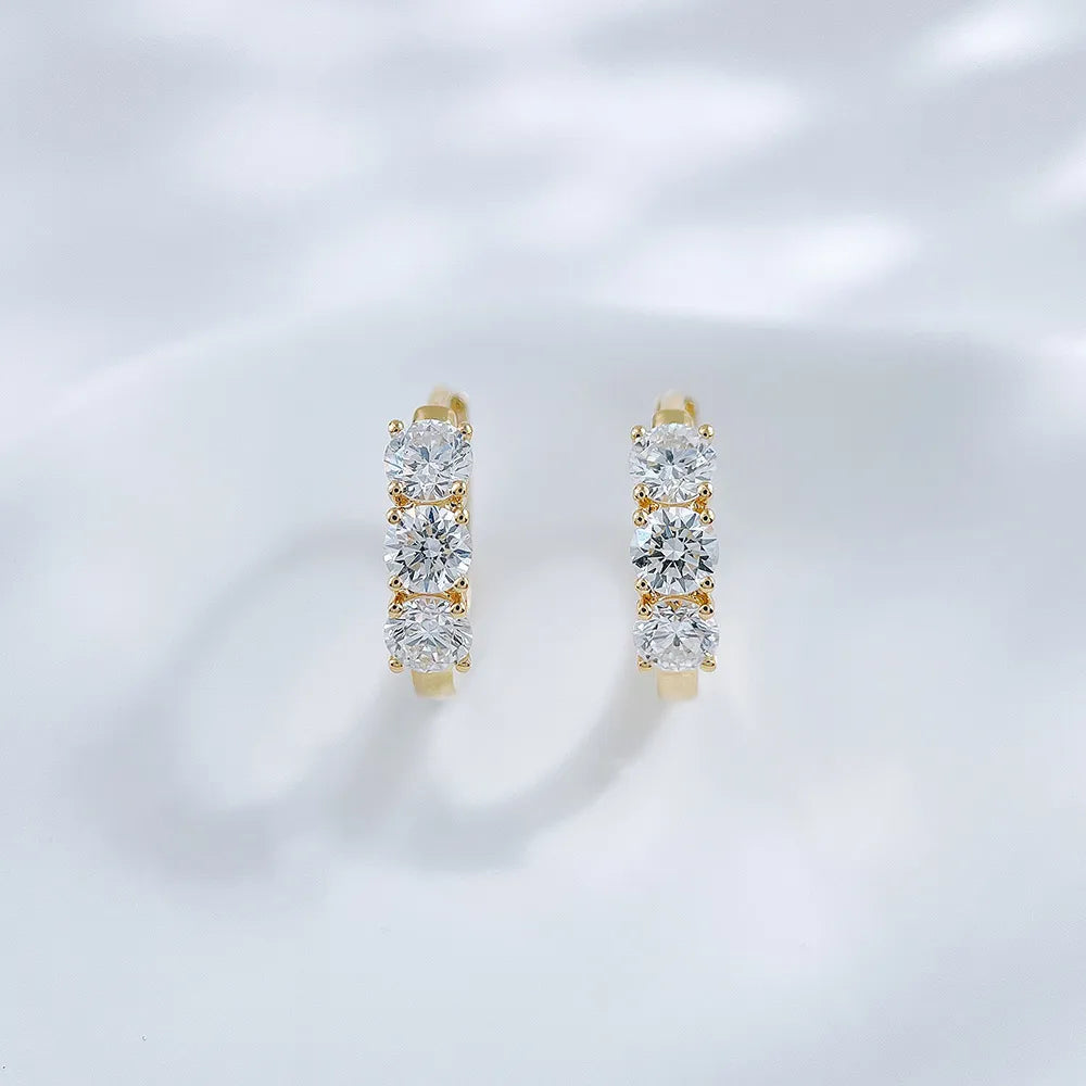 0.7 ctw Round-Cut Lab-Grown Diamond Earrings in 18K Yellow Gold