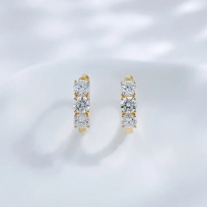 0.7 ctw Round-Cut Lab-Grown Diamond Earrings in 18K Yellow Gold