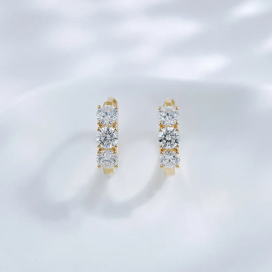 0.7 ctw Round-Cut Lab-Grown Diamond Earrings in 18K Yellow Gold
