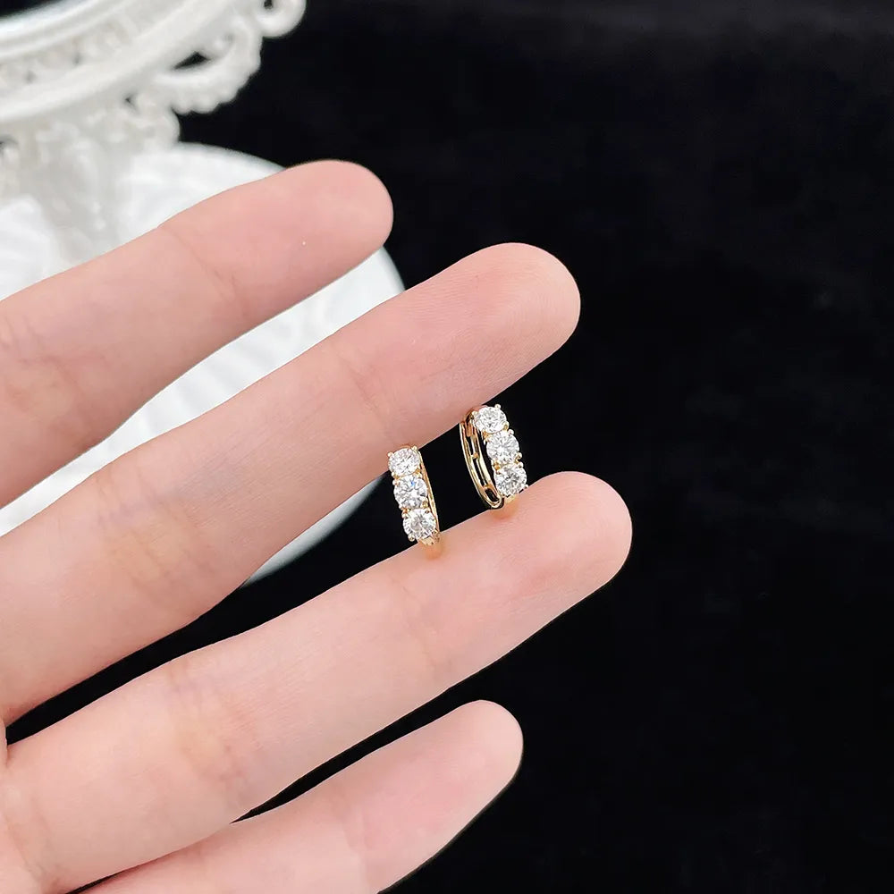0.7 ctw Round-Cut Lab-Grown Diamond Earrings in 18K Yellow Gold