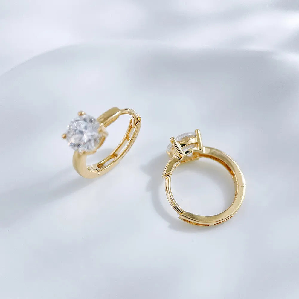 1.02 ctw Minimalist Four-Prong Round-Cut Lab-Grown Diamond Earrings in 18K Yellow Gold