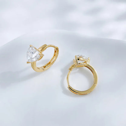 1.07 ctw Three-Prong Heart-Cut Lab-Grown Diamond Earrings in 18K Yellow Gold
