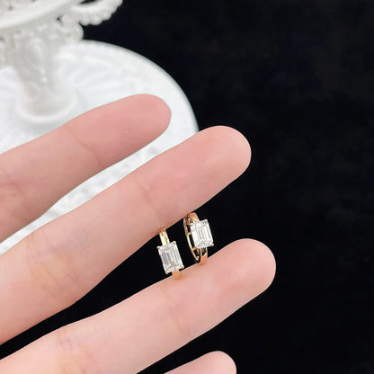 1.08 ctw Four-Prong Emerald-Cut Lab-Grown Diamond Earrings in 18K Yellow Gold