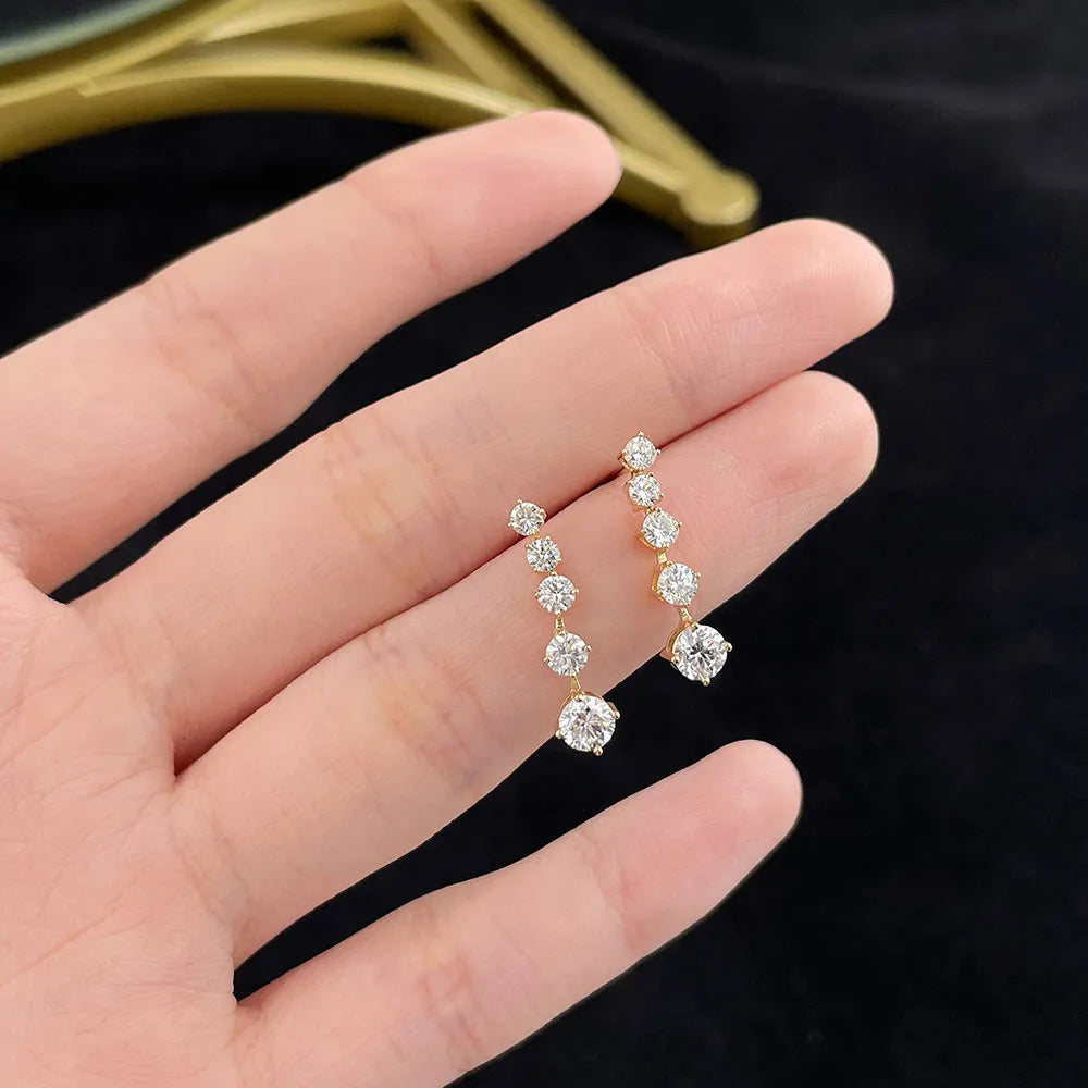 1.36 ctw Celestial Round-Cut Lab-Grown Diamond Stud Earrings in 18K Yellow Gold