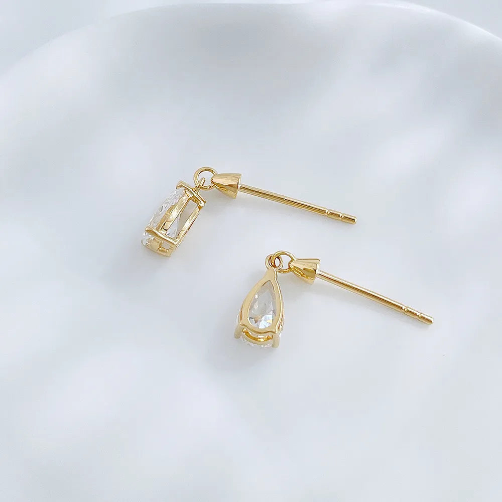 1.09 ctw Celestial Three-Prong Pear-Cut Lab-Grown Diamond Stud Earrings in 18K Yellow Gold