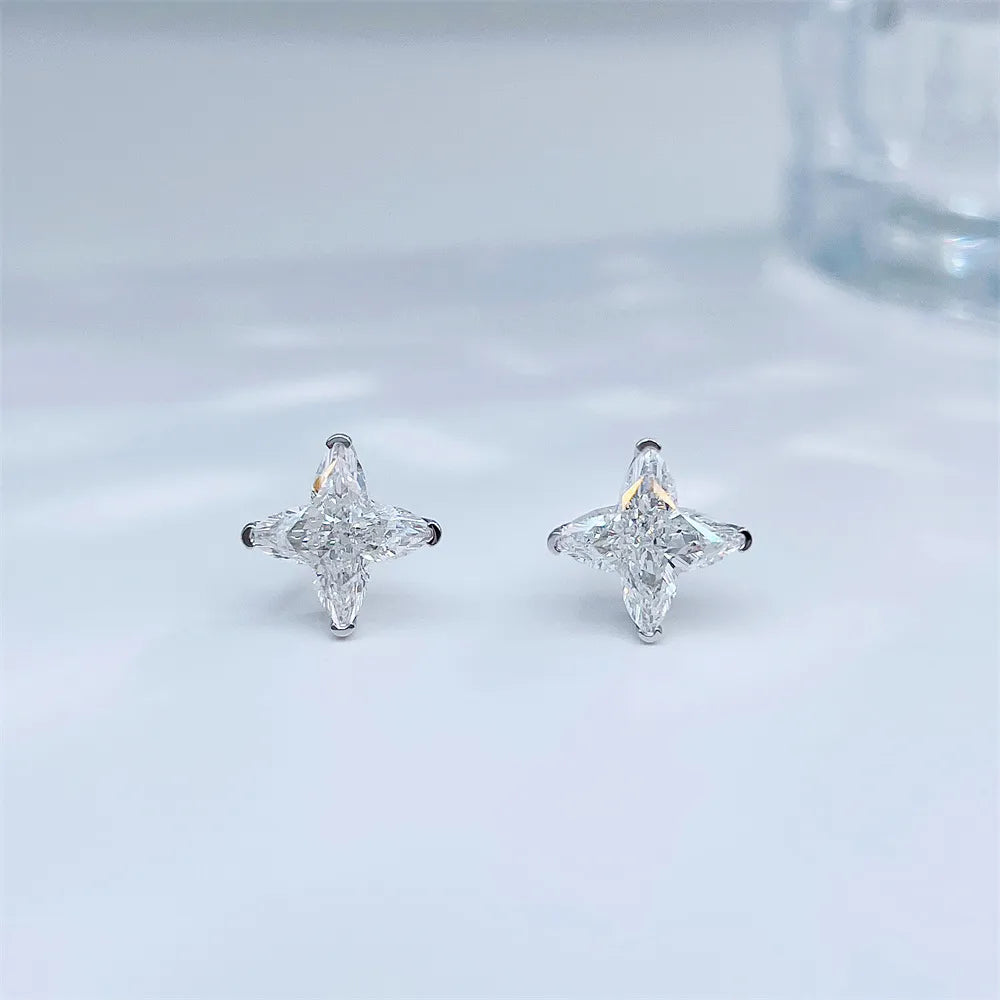 2.53 ctw Celestial Pear-Cut Lab-Grown Diamond Stud Earrings in 18K White Gold