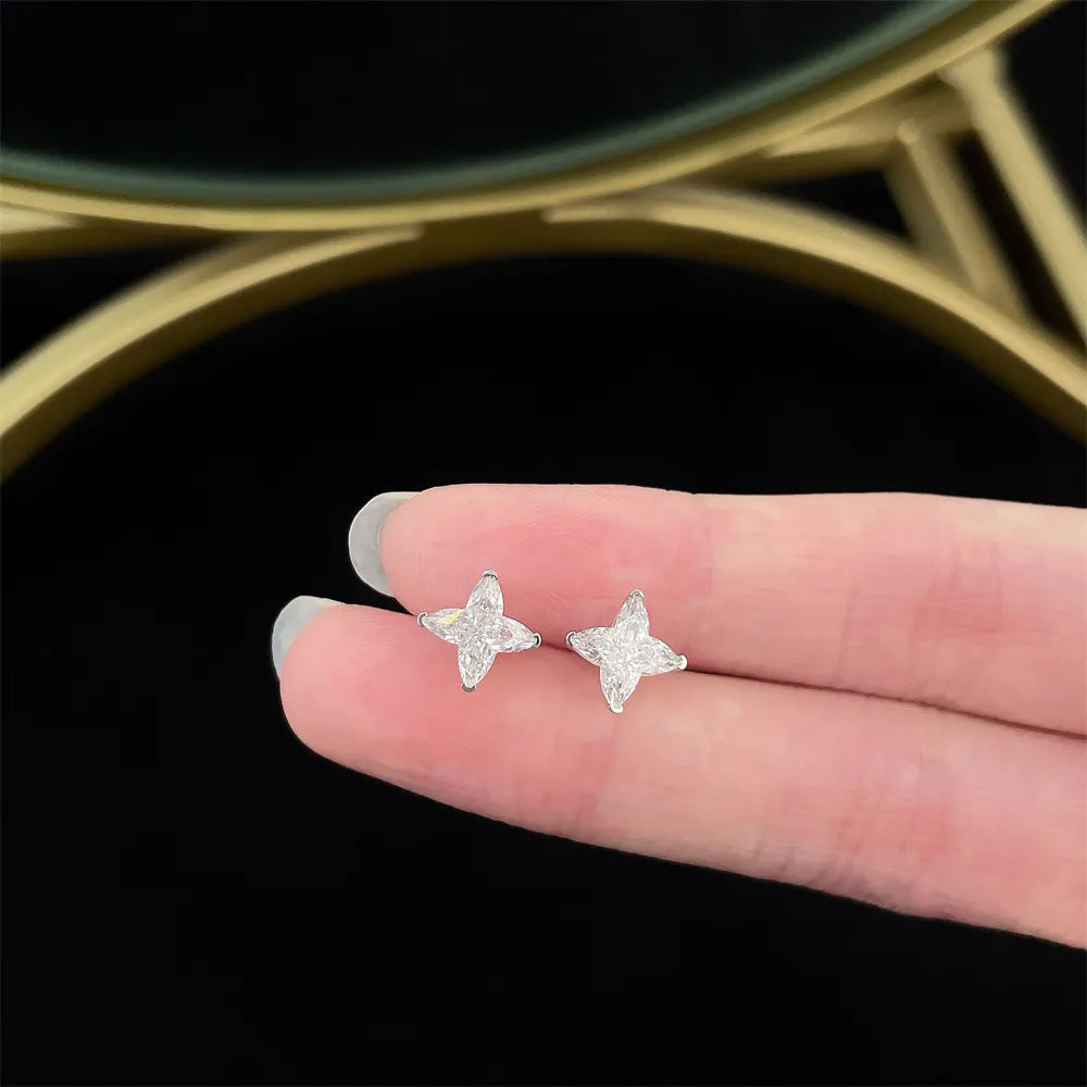 2.53 ctw Celestial Pear-Cut Lab-Grown Diamond Stud Earrings in 18K White Gold