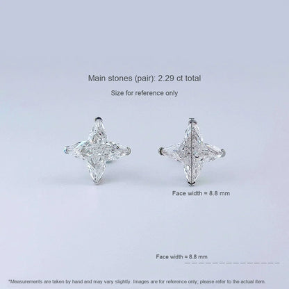 2.53 ctw Celestial Pear-Cut Lab-Grown Diamond Stud Earrings in 18K White Gold
